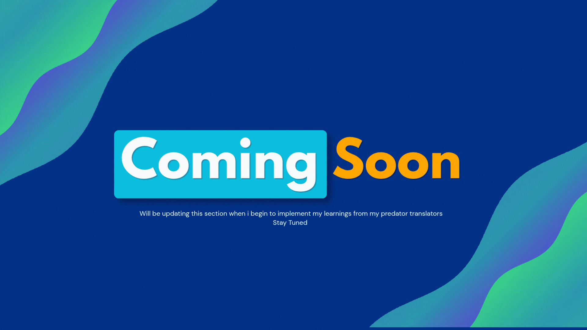 Portfolio — coming soon